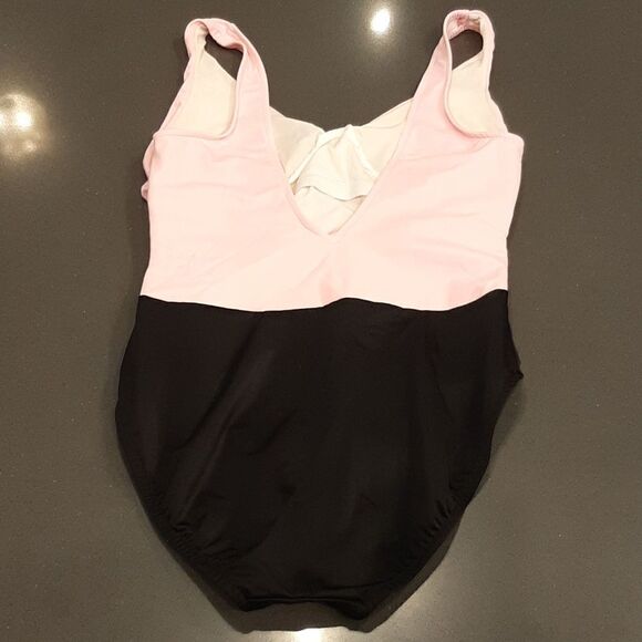 Trimshaper Pink and Black One Piece Rouched Swimsuit - Picture 6 of 11